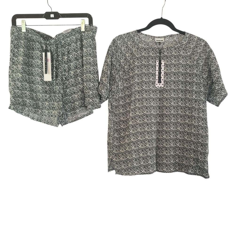 Noisy May Matching Set - Black & White Pattern Top(M) And Shorts (L)